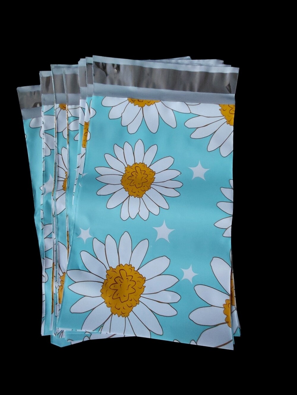 20ct. 6x9 Floral Daisy Polymailers Random Thank You Cards And Stickers - Picture 3 of 5